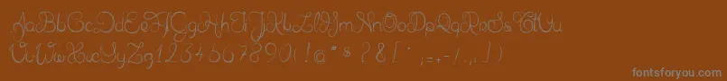 Delphineetmathiasscript-Schriftart – Graue Schriften auf braunem Hintergrund