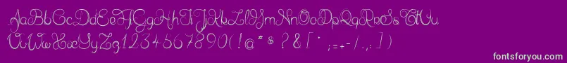 Delphineetmathiasscript Font – Green Fonts on Purple Background