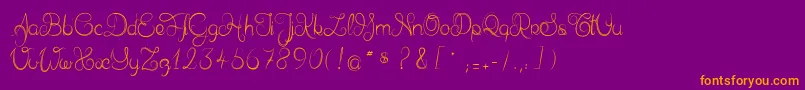 Delphineetmathiasscript Font – Orange Fonts on Purple Background