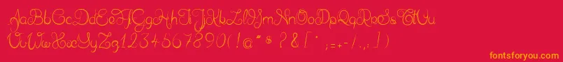 Delphineetmathiasscript Font – Orange Fonts on Red Background