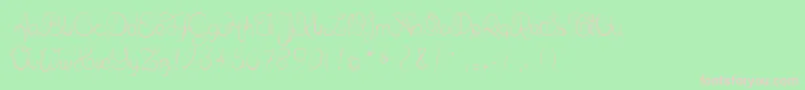 Delphineetmathiasscript-fontti – vaaleanpunaiset fontit vihreällä taustalla