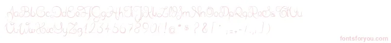 Шрифт Delphineetmathiasscript – розовые шрифты на белом фоне