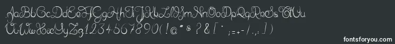 Delphineetmathiasscript-fontti – valkoiset fontit mustalla taustalla
