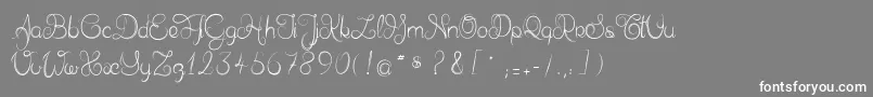 Delphineetmathiasscript-Schriftart – Weiße Schriften auf grauem Hintergrund