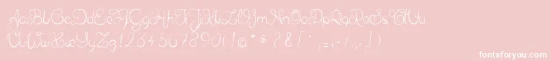 Fonte Delphineetmathiasscript – fontes brancas em um fundo rosa