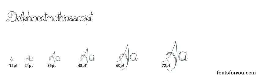 Größen der Schriftart Delphineetmathiasscript