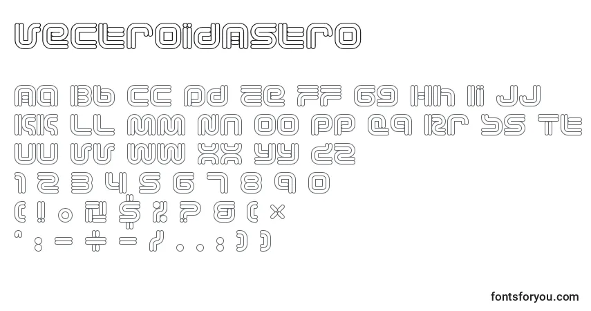 Czcionka VectroidAstro – alfabet, cyfry, specjalne znaki