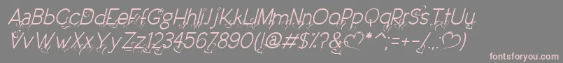 Шрифт DreamLoveValentineLightItalic – розовые шрифты на сером фоне