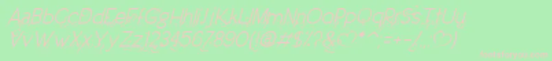 DreamLoveValentineLightItalic Font – Pink Fonts on Green Background