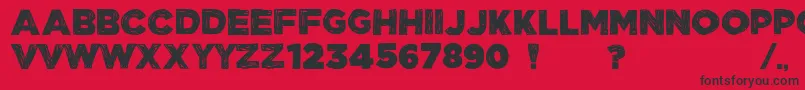 ManhattanHandBoldAllCaps Font – Black Fonts on Red Background