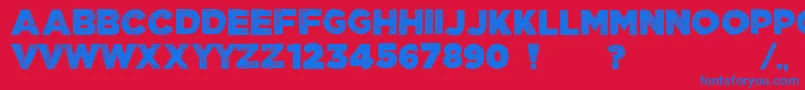 ManhattanHandBoldAllCaps Font – Blue Fonts on Red Background