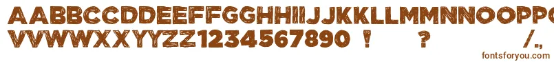 ManhattanHandBoldAllCaps Font – Brown Fonts on White Background