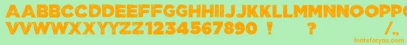 ManhattanHandBoldAllCaps Font – Orange Fonts on Green Background