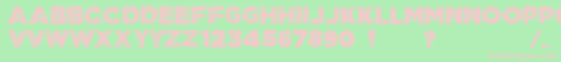 フォントManhattanHandBoldAllCaps – 緑の背景にピンクのフォント