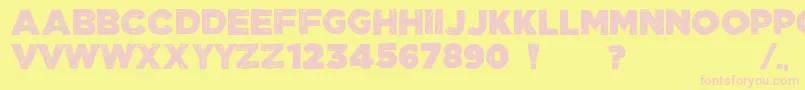 ManhattanHandBoldAllCaps Font – Pink Fonts on Yellow Background