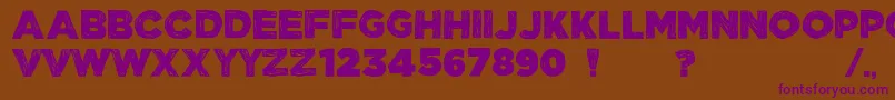 ManhattanHandBoldAllCaps Font – Purple Fonts on Brown Background