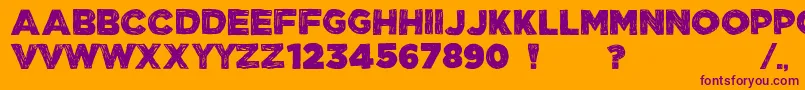 ManhattanHandBoldAllCaps Font – Purple Fonts on Orange Background