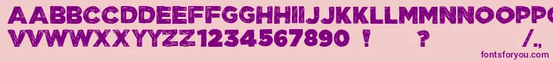 ManhattanHandBoldAllCaps Font – Purple Fonts on Pink Background