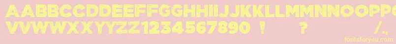 ManhattanHandBoldAllCaps Font – Yellow Fonts on Pink Background