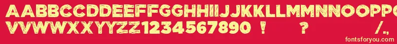 ManhattanHandBoldAllCaps Font – Yellow Fonts on Red Background