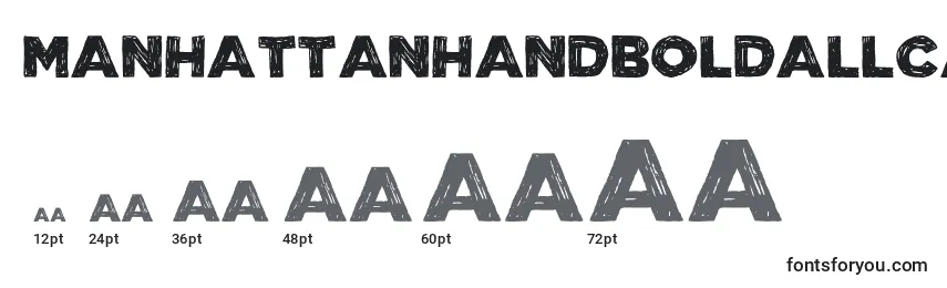 ManhattanHandBoldAllCaps Font Sizes