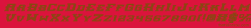 Fonte InterceptorBoldExpitalic – fontes marrons em um fundo vermelho
