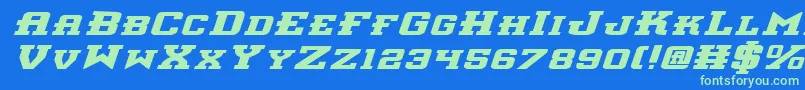 InterceptorBoldExpitalic Font – Green Fonts on Blue Background