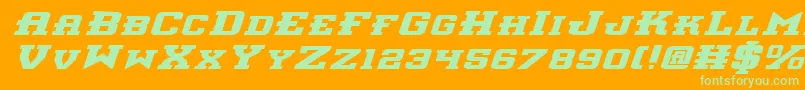 InterceptorBoldExpitalic Font – Green Fonts on Orange Background