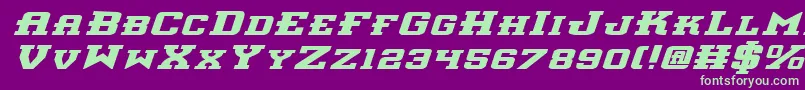 InterceptorBoldExpitalic Font – Green Fonts on Purple Background