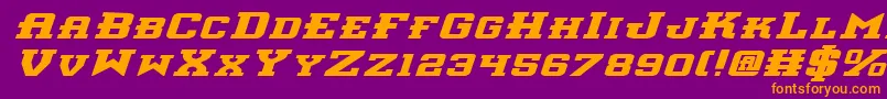 InterceptorBoldExpitalic Font – Orange Fonts on Purple Background