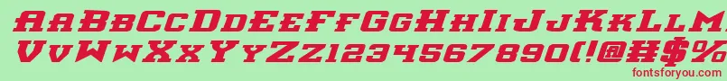 InterceptorBoldExpitalic Font – Red Fonts on Green Background