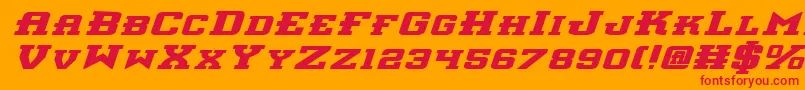 フォントInterceptorBoldExpitalic – オレンジの背景に赤い文字