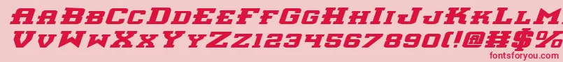 InterceptorBoldExpitalic-Schriftart – Rote Schriften auf rosa Hintergrund