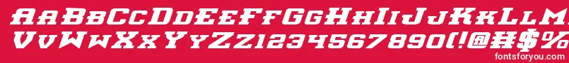 InterceptorBoldExpitalic Font – White Fonts on Red Background