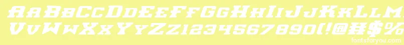 InterceptorBoldExpitalic Font – White Fonts on Yellow Background