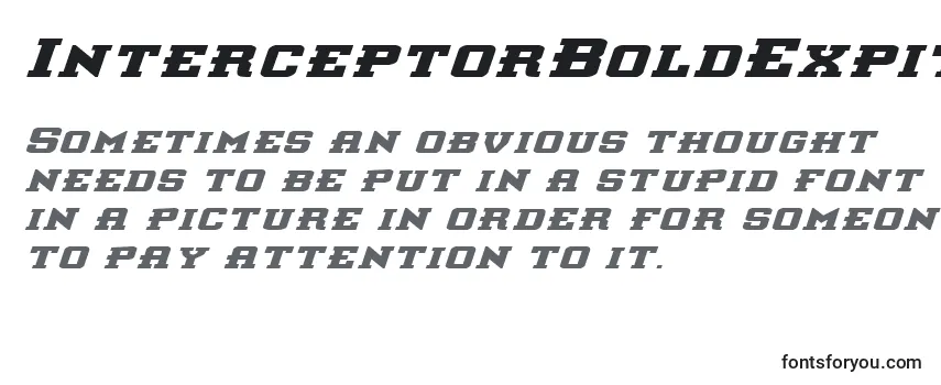 InterceptorBoldExpitalic Font