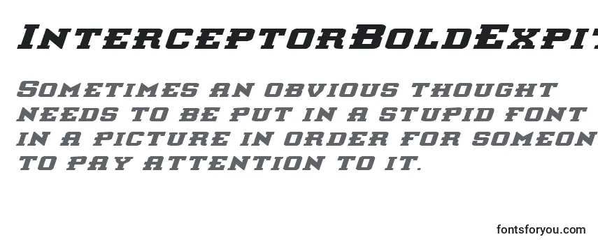 Schriftart InterceptorBoldExpitalic