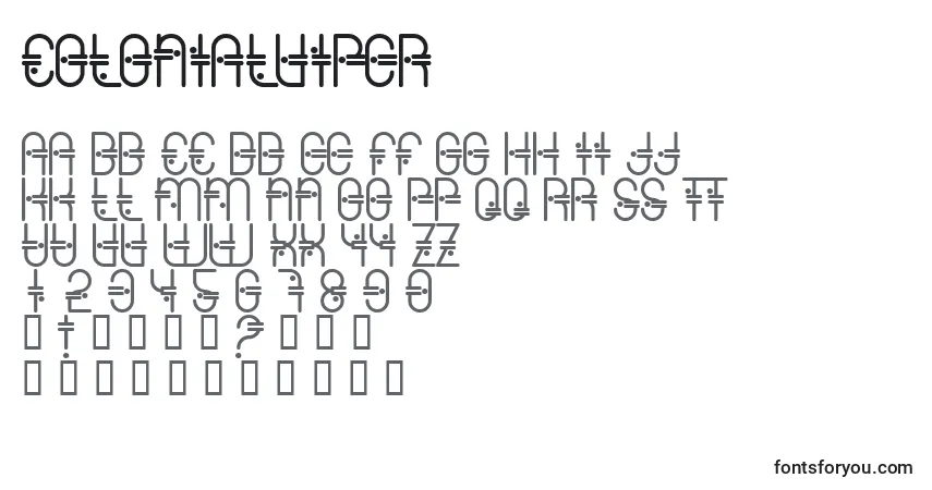 Schriftart Colonialviper – Alphabet, Zahlen, spezielle Symbole