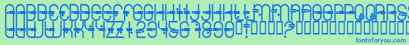 フォントColonialviper – 青い文字は緑の背景です。