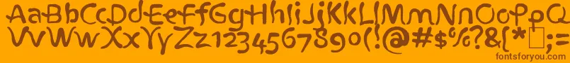 Atlantius Font – Brown Fonts on Orange Background
