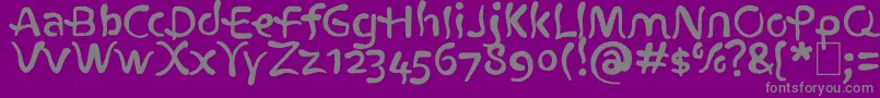 フォントAtlantius – 紫の背景に灰色の文字