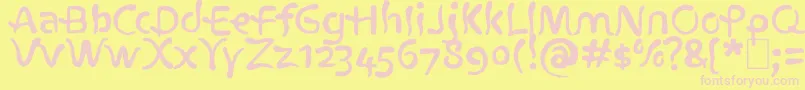 Atlantius Font – Pink Fonts on Yellow Background