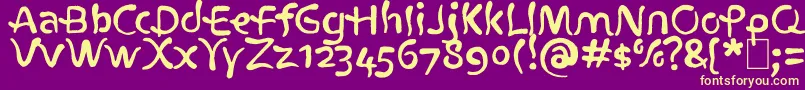 Atlantius-fontti – keltaiset fontit violetilla taustalla