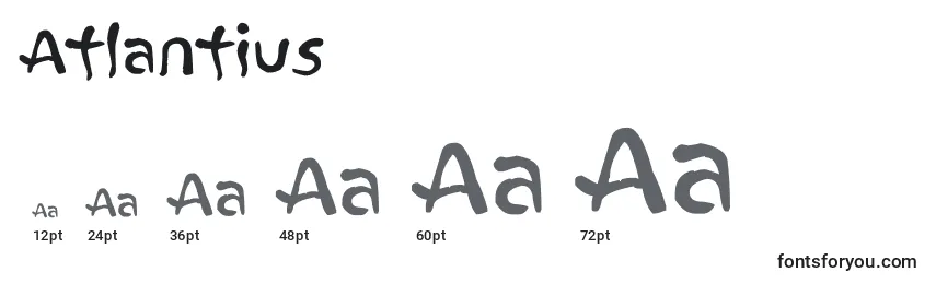 Размеры шрифта Atlantius