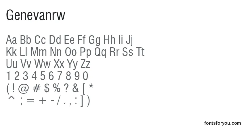 Fuente Genevanrw - alfabeto, números, caracteres especiales