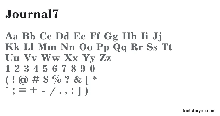 Шрифт Journal7 – алфавит, цифры, специальные символы