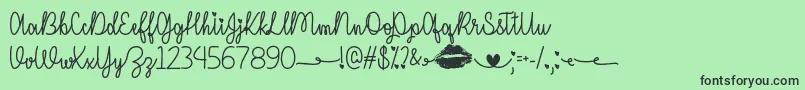 IMissYourKissOtf Font – Black Fonts on Green Background