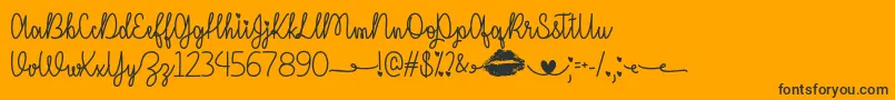 More about IMissYourKissOtf Font IMissYourKissOtf Font – Black Fonts on Orange Background