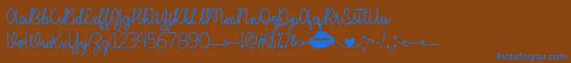 IMissYourKissOtf Font – Blue Fonts on Brown Background