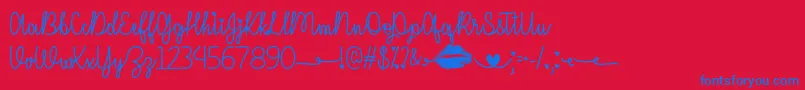 Weitere Informationen zur IMissYourKissOtf-Schriftart IMissYourKissOtf-Schriftart – Blaue Schriften auf rotem Hintergrund